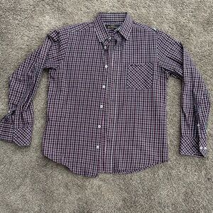 Ben Sherman Men's Plaid Shirt - Navy and Red